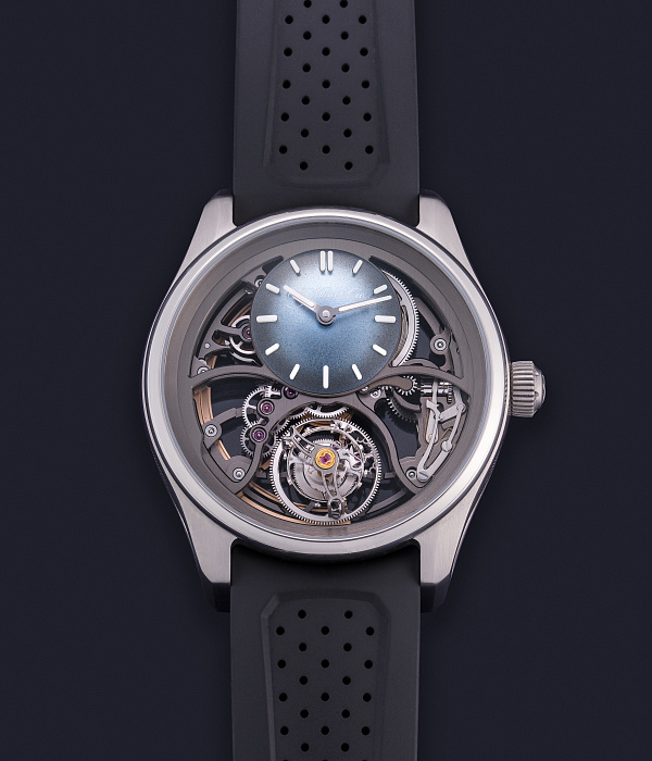 Pioneer Cylindrical Tourbillon Skeleton in Stainless Steel
