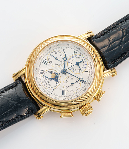 La Rattrapante with Annual Calendar in Yellow Gold