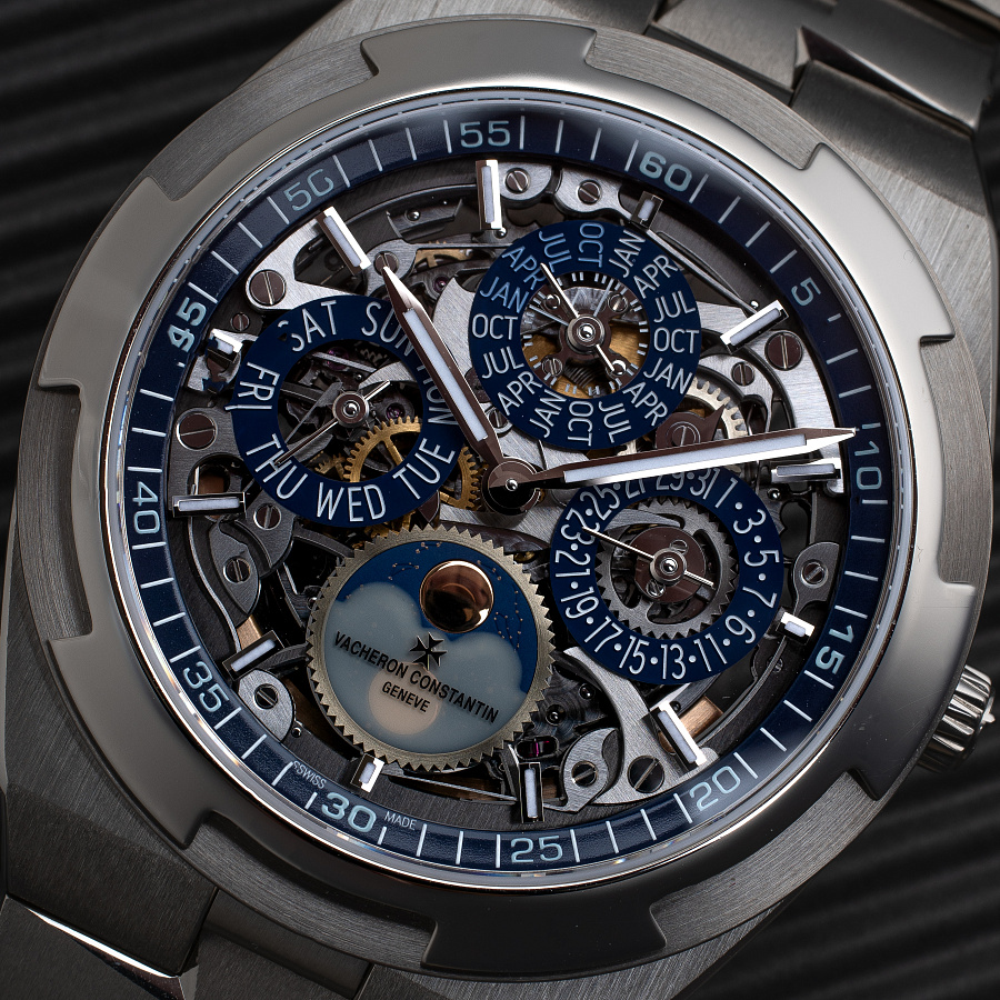 Overseas Ultra Thin Skeleton Perpetual Calendar in White Gold