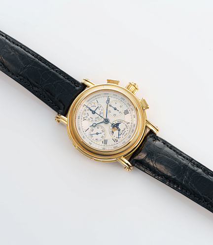 La Rattrapante with Annual Calendar in Yellow Gold