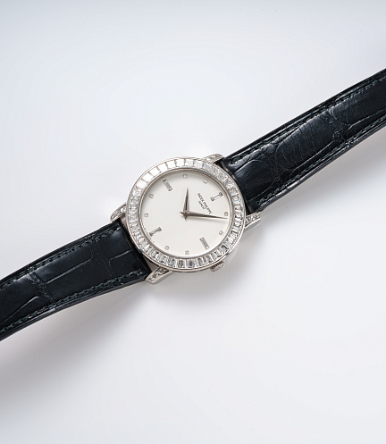 Calatrava with Diamond Bezel in White Gold