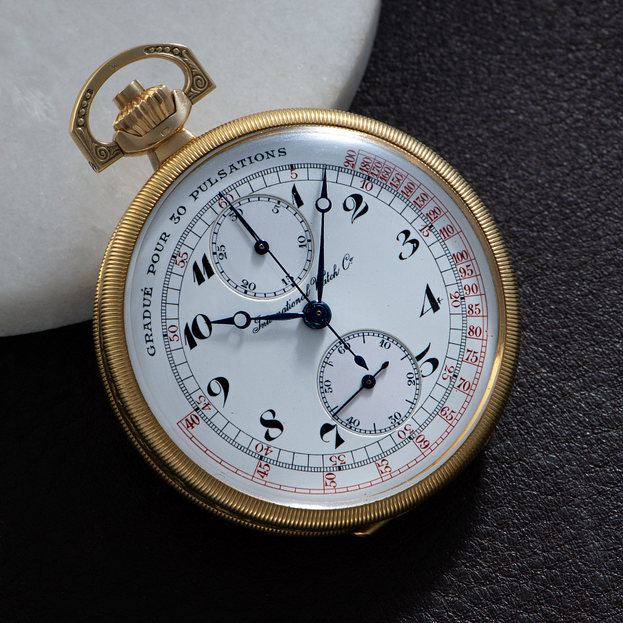 Gold Pocket Watch with a Chronograph Movement