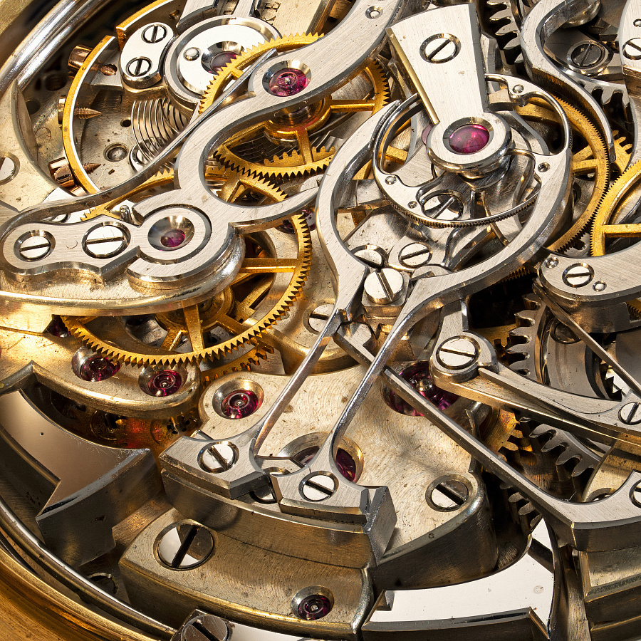 Grande & Petite Sonnerie with Minute Repeater and Rattrapante Lepine Pocket Watch in Yellow Gold made for Joseph Beecham