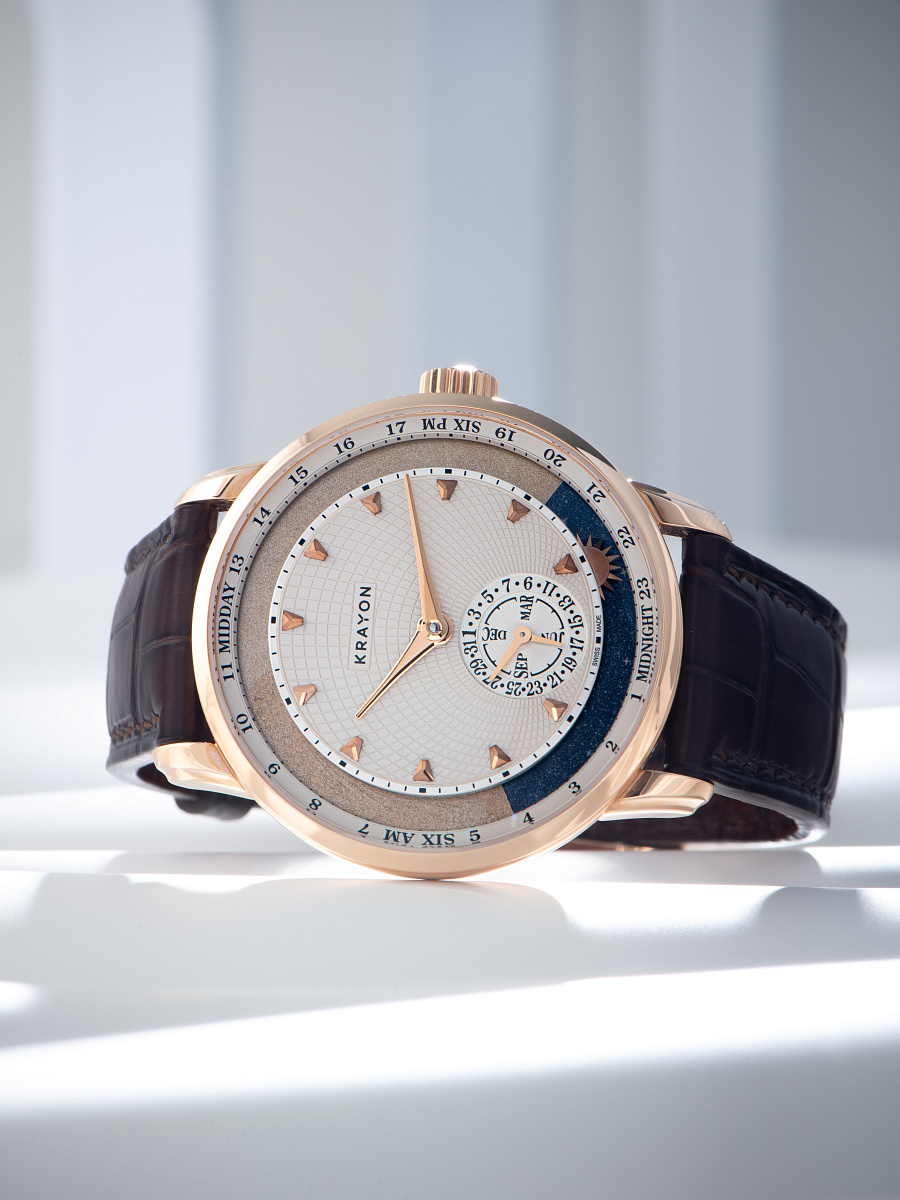Anywhere in Rose Gold with Guilloche Dial by Remi Maillat