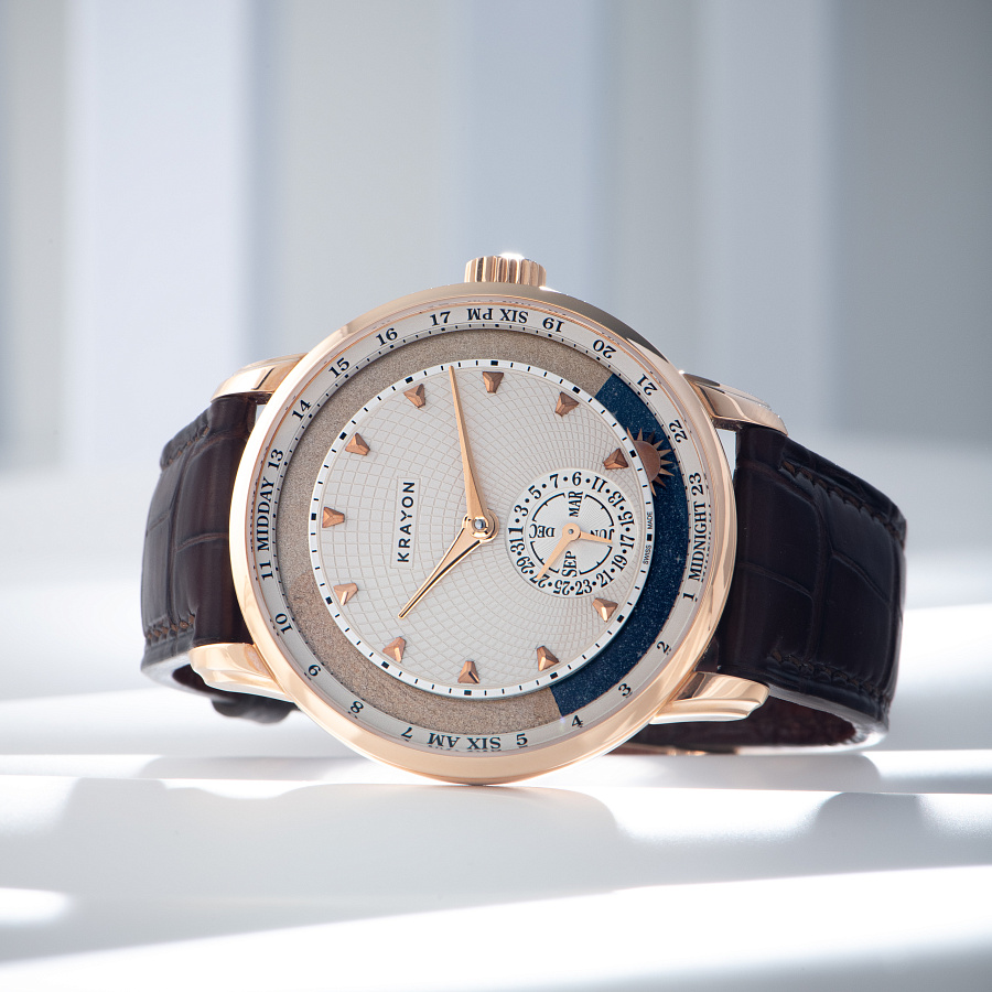 Anywhere in Rose Gold with Guilloche Dial by Remi Maillat