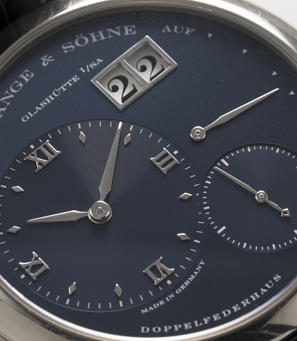 Lange 1 in White Gold with Blue Dial with Extract from Archives
