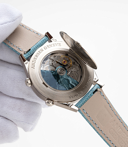 Tempus Terrea Worldtime Aquamarine in White Gold