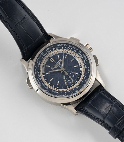 World Time Chronograph in White Gold