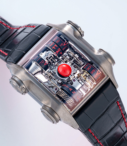 Kronoconcept Terra Luna Skeleton Vertical Tourbillon Piece Unique 1/1 in Titanium