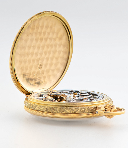 Gold Pocket Watch with a Chronograph Movement