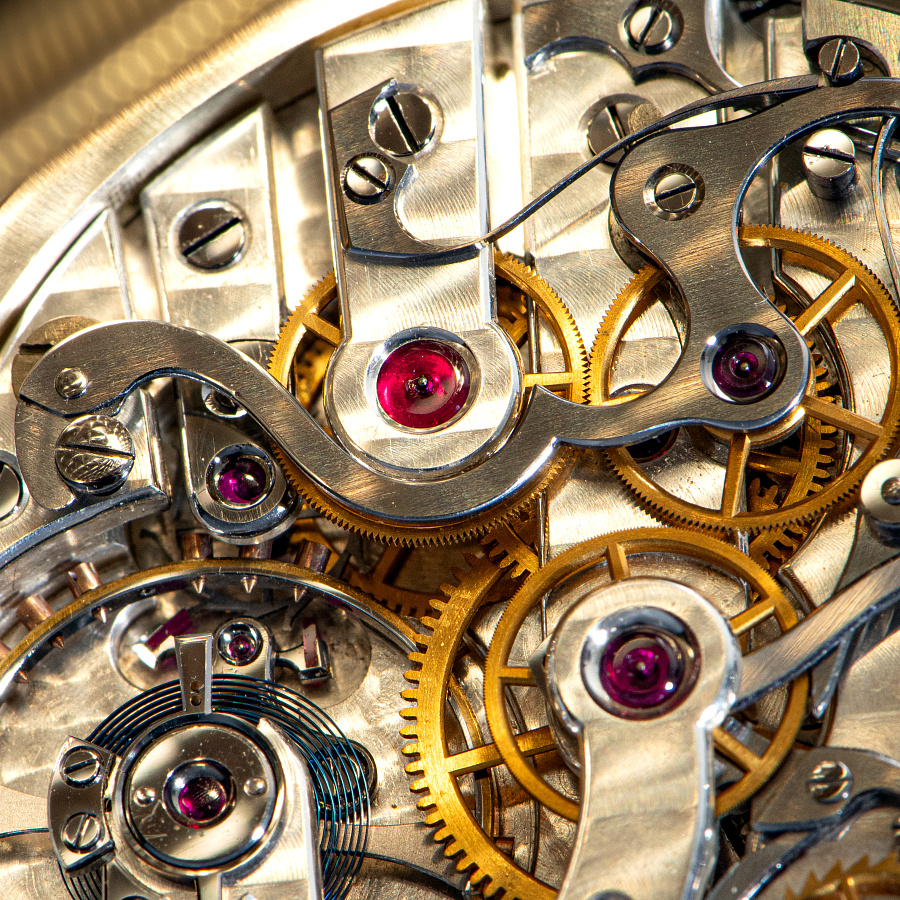Gold Pocket Watch with a Chronograph Movement