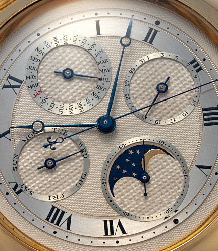Minute Repeater Perpetual Calendar with Chronograph Lepine Pocket Watch in Yellow Gold
