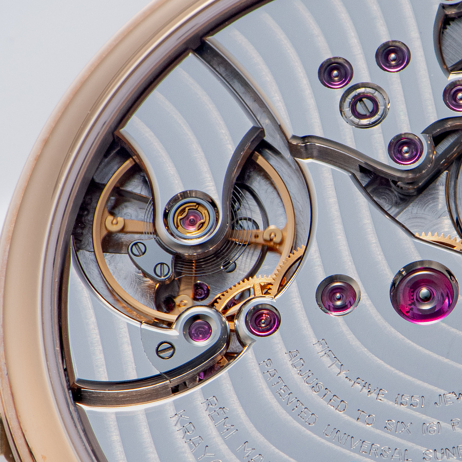 Anywhere in Rose Gold with Guilloche Dial by Remi Maillat