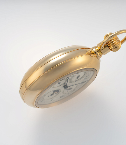 Minute Repeater Perpetual Calendar with Chronograph Lepine Pocket Watch in Yellow Gold