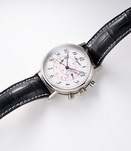 Classique Chronograph in White Gold with Enamel Dial