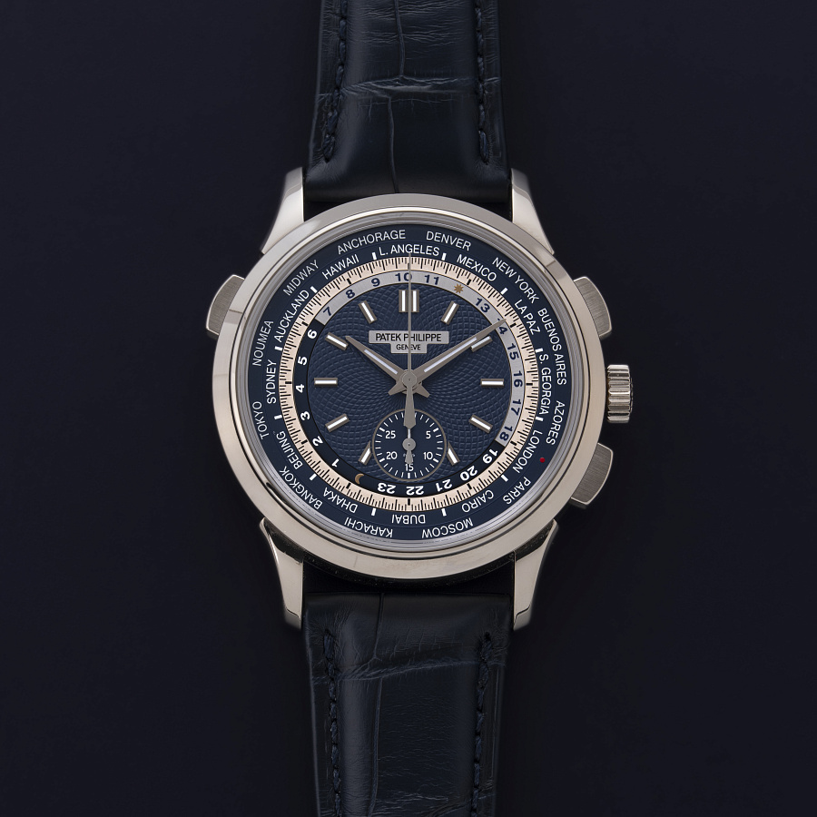 World Time Chronograph in White Gold