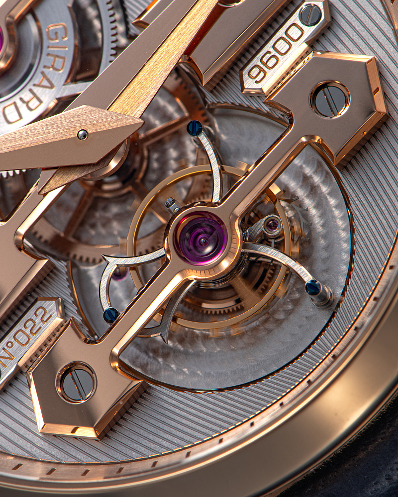 Tourbillon with Three Gold Bridges in Rose Gold