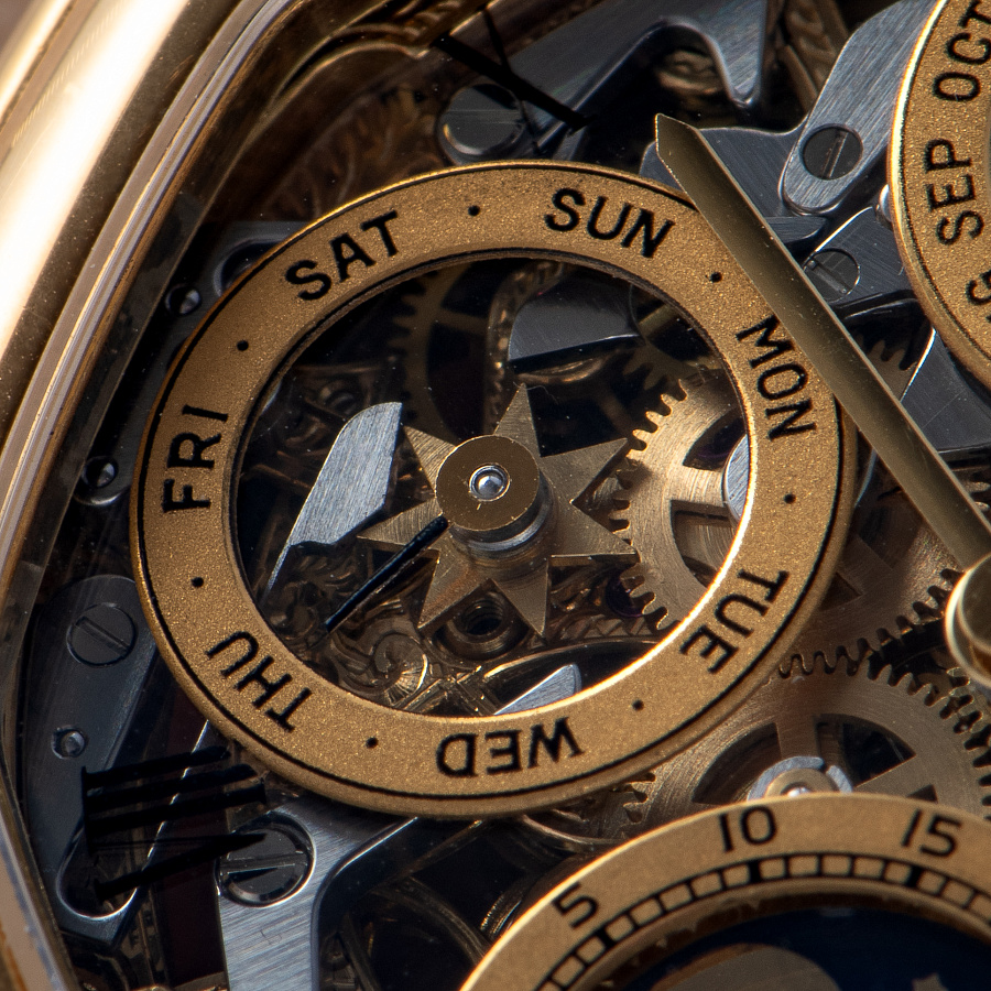 Lys Royal Gold Skeleton Perpetual Calendar Piece Unique