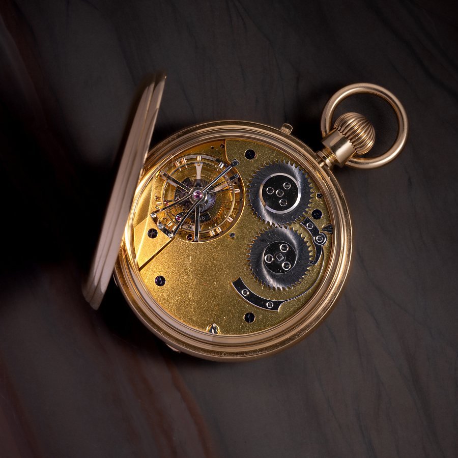 Golden Tourbillon Pocket Watch by Sylvain Mairet