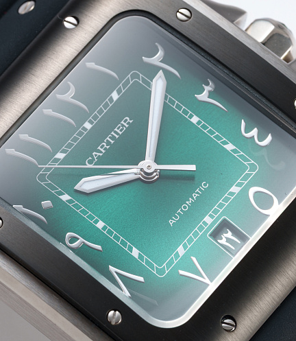 Santos de Cartier with Arabic Numerals and Green Dial