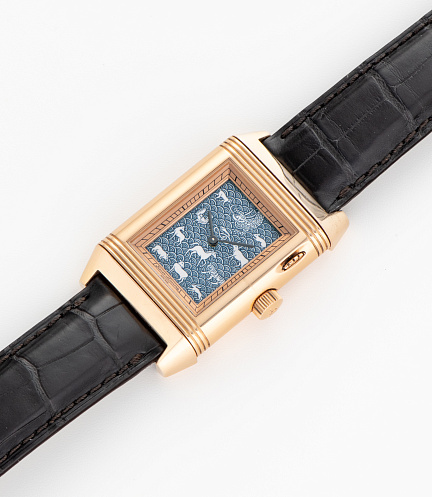 Reverso A Eclipses in Rose Gold with Enamel Zodiac Dial by Hiroshi Senju