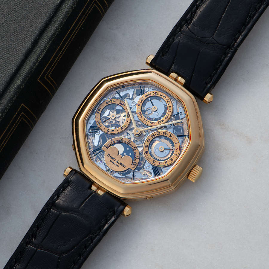 Lys Royal Gold Skeleton Perpetual Calendar Piece Unique