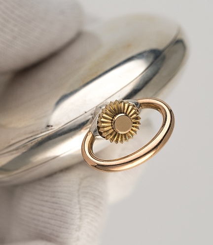 Silver Pocket Watch with a Triple Bridge Movement