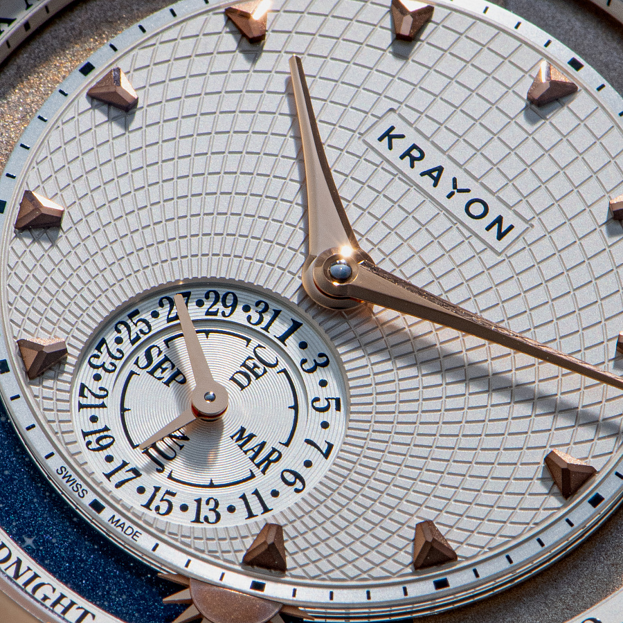 Anywhere in Rose Gold with Guilloche Dial by Remi Maillat