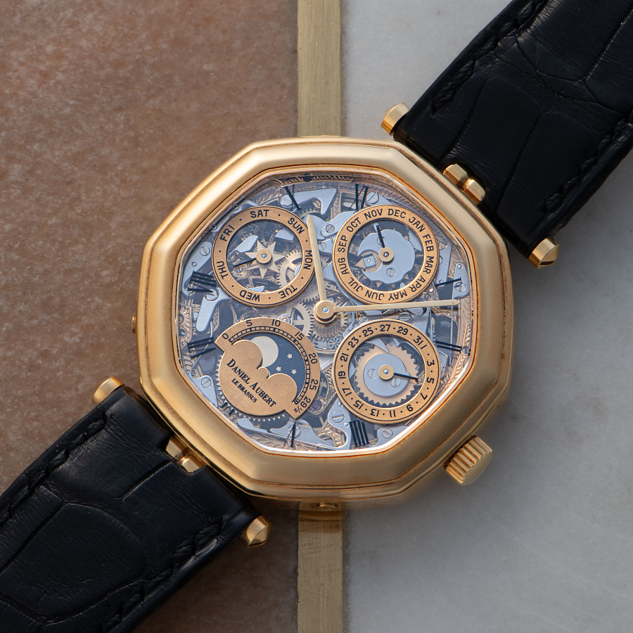 Lys Royal Gold Skeleton Perpetual Calendar Piece Unique