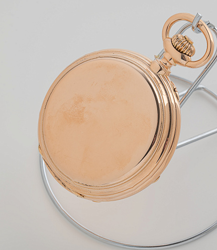 Gold Pocket Watch with Chronometre Movement and Enamel Dial