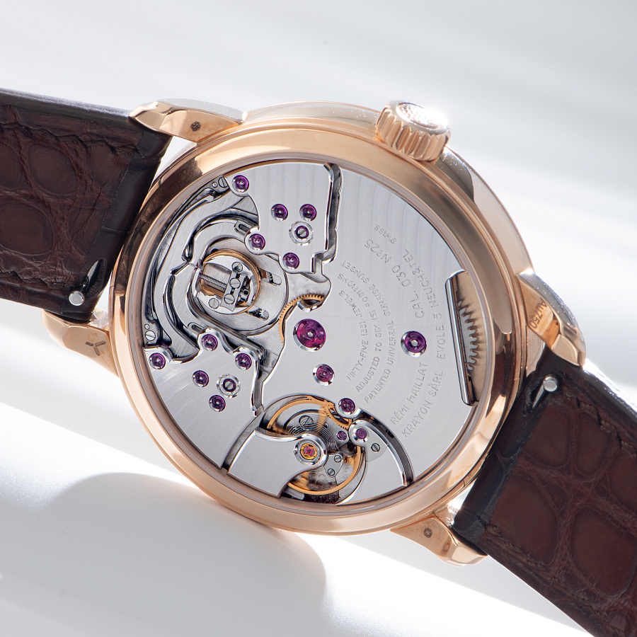 Anywhere in Rose Gold with Guilloche Dial by Remi Maillat