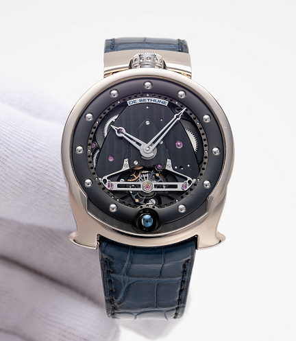 DBS Moon Phase in White Gold with Black Dial