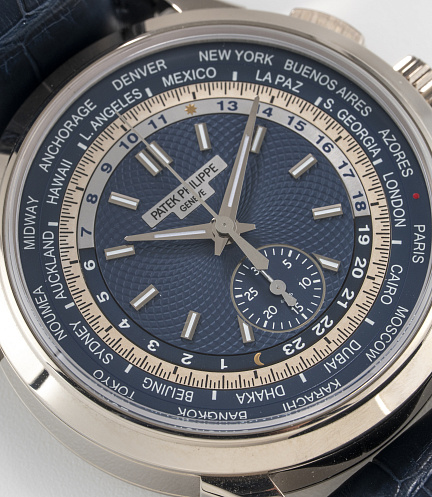 World Time Chronograph in White Gold