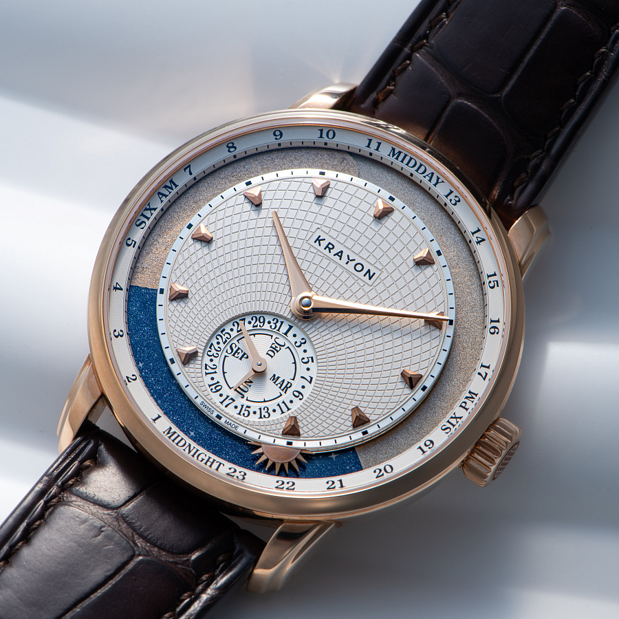 Anywhere in Rose Gold with Guilloche Dial by Remi Maillat