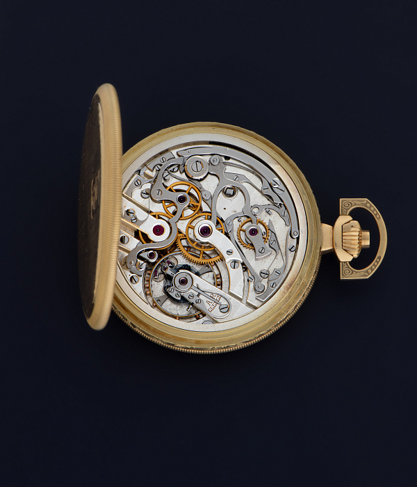 Gold Pocket Watch with a Chronograph Movement