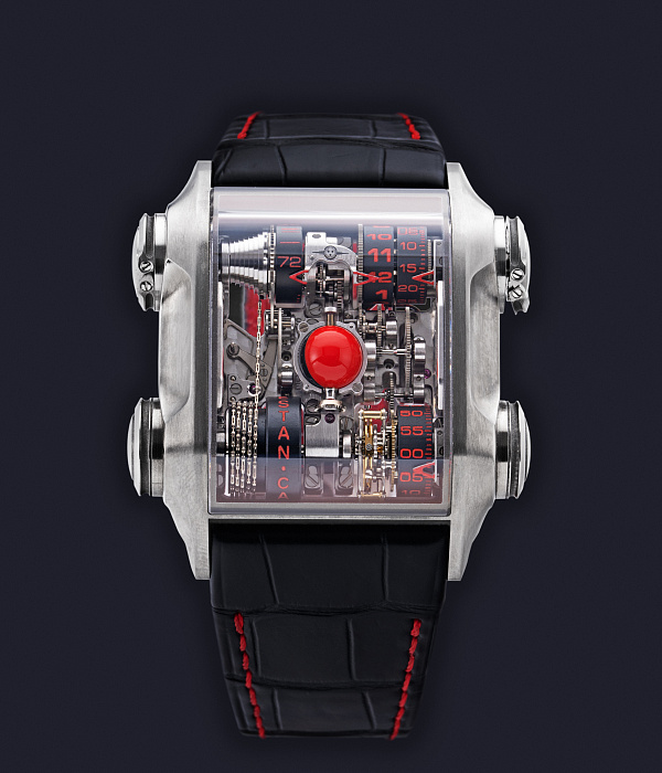 Kronoconcept Terra Luna Skeleton Vertical Tourbillon Piece Unique 1/1 in Titanium