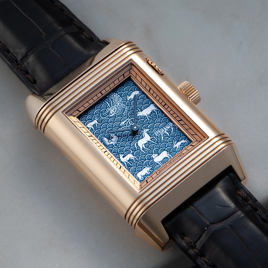 Reverso A Eclipses in Rose Gold with Enamel Zodiac Dial by Hiroshi Senju