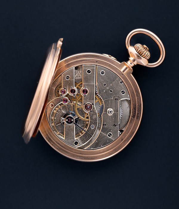 Gold Pocket Watch with Chronometre Movement and Enamel Dial