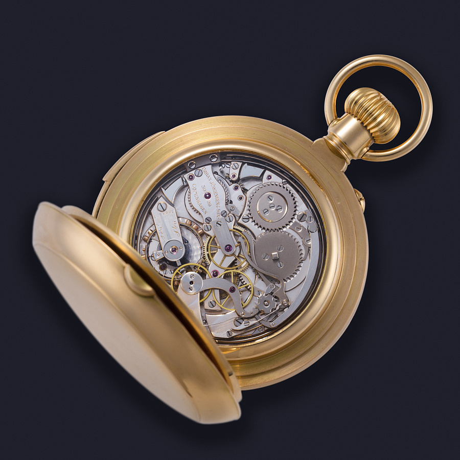 Minute Repeater Perpetual Calendar with Chronograph Lepine Pocket Watch in Yellow Gold