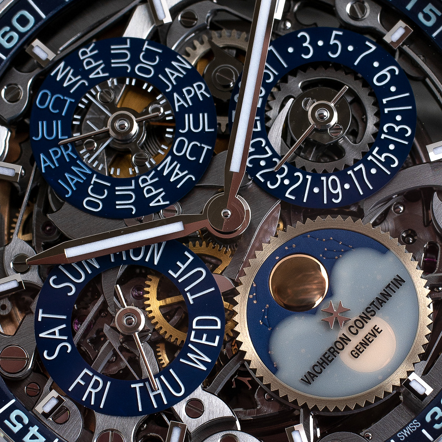 Overseas Ultra Thin Skeleton Perpetual Calendar in White Gold