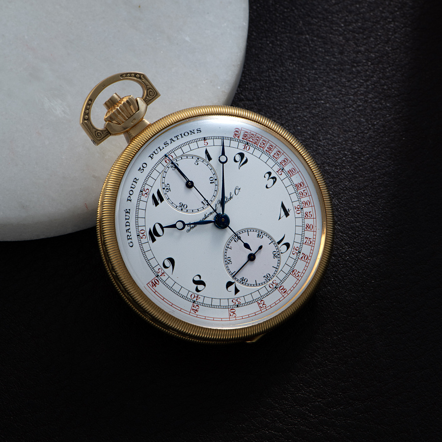 Gold Pocket Watch with a Chronograph Movement