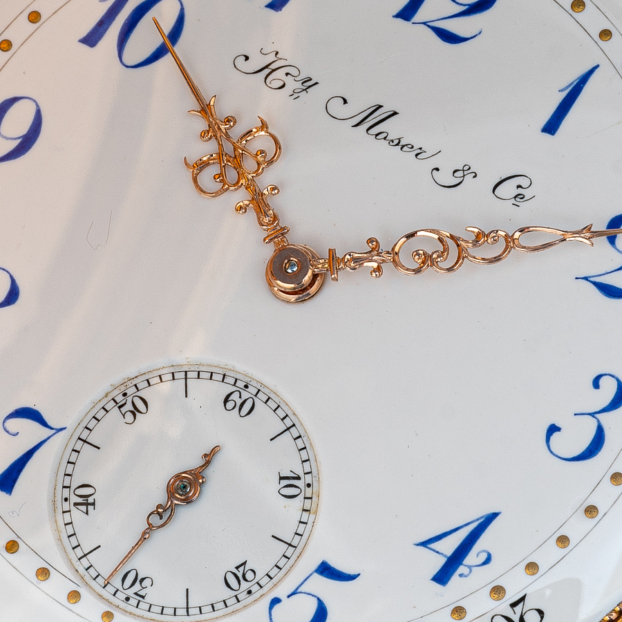 Gold Pocket Watch with Chronometre Movement and Enamel Dial