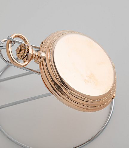 Gold Pocket Watch with Chronometre Movement and Enamel Dial