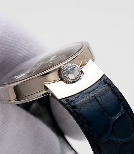 DBS Moon Phase in White Gold with Black Dial