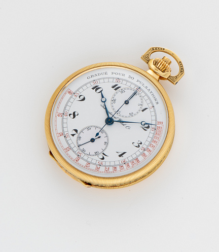 Gold Pocket Watch with a Chronograph Movement