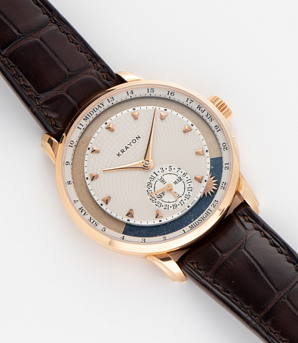 Anywhere in Rose Gold with Guilloche Dial by Remi Maillat