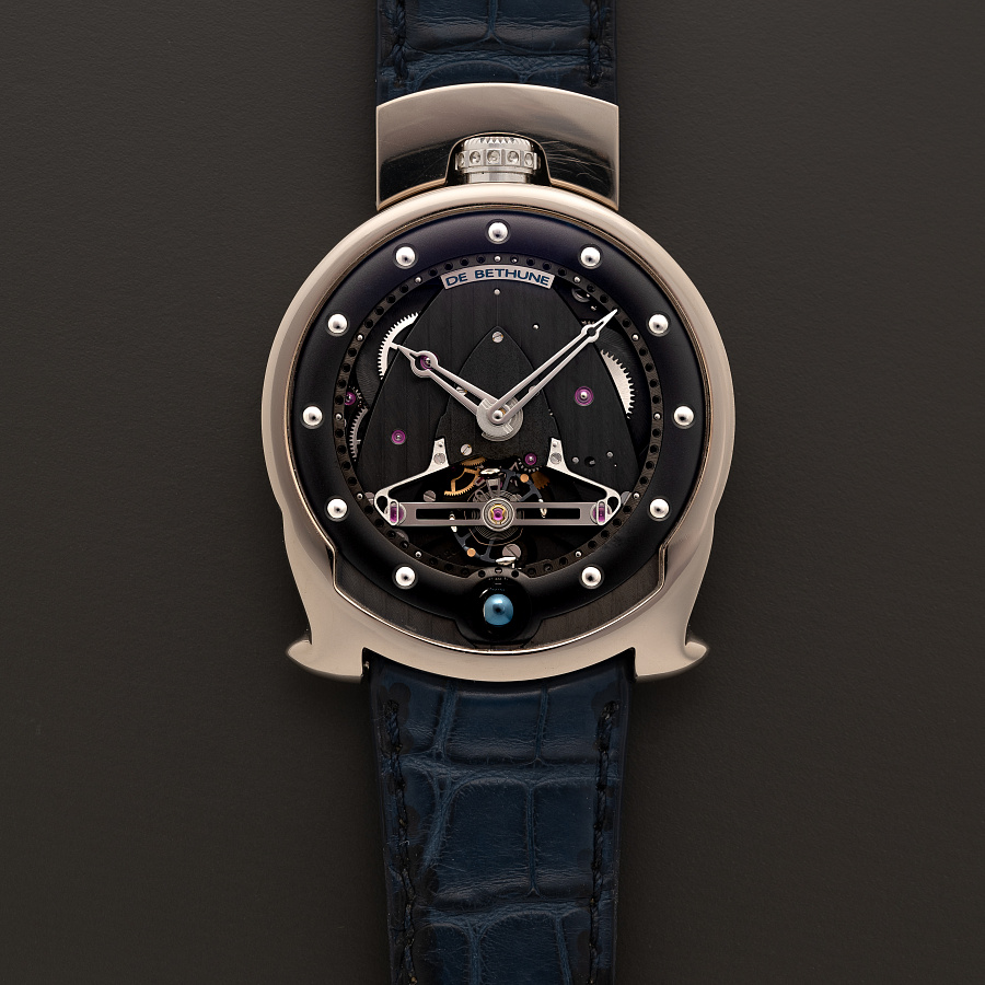 DBS Moon Phase in White Gold with Black Dial