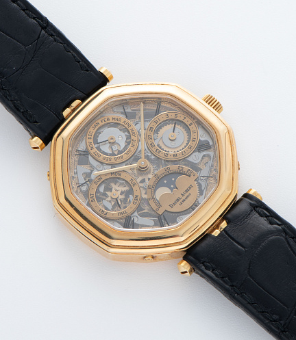 Lys Royal Gold Skeleton Perpetual Calendar Piece Unique