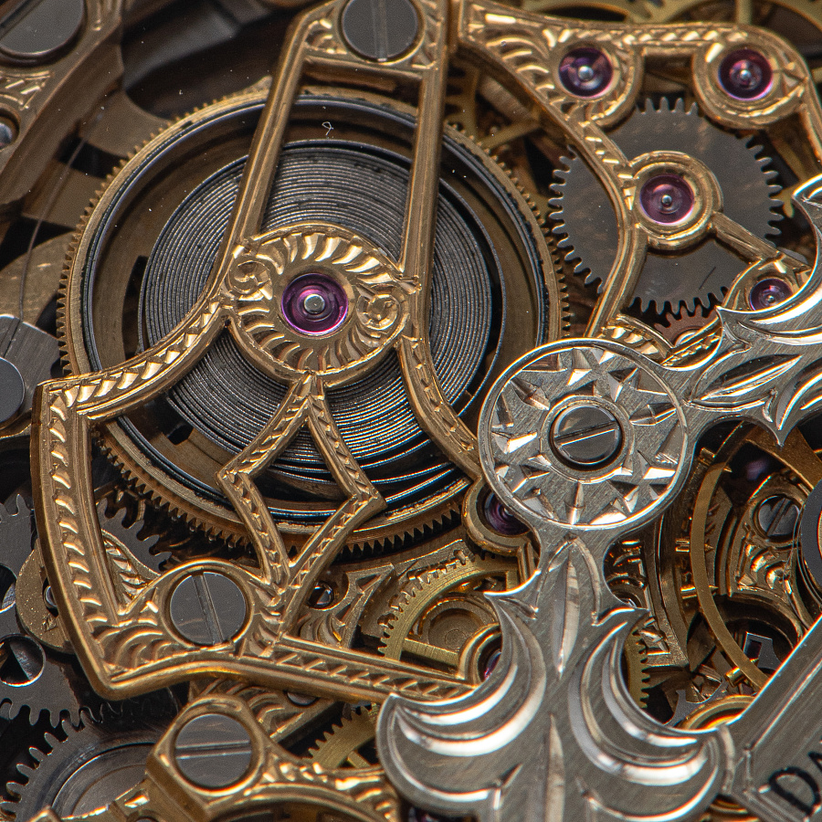 Lys Royal Gold Skeleton Perpetual Calendar Piece Unique