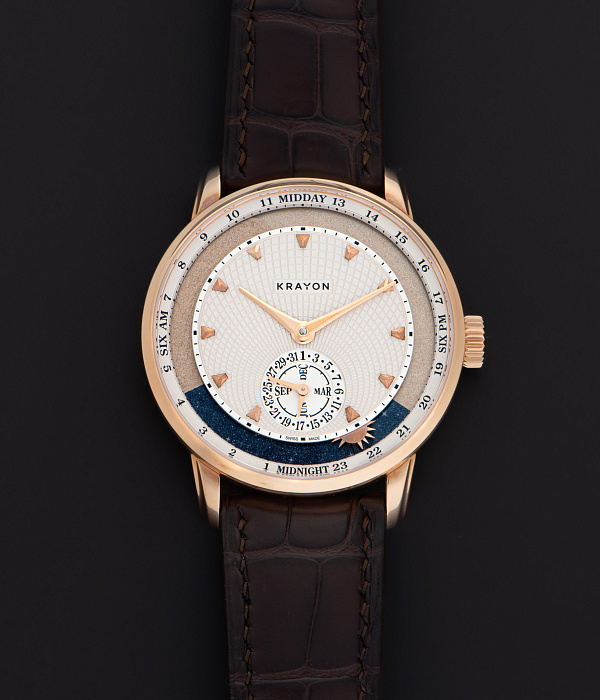 Anywhere in Rose Gold with Guilloche Dial by Remi Maillat